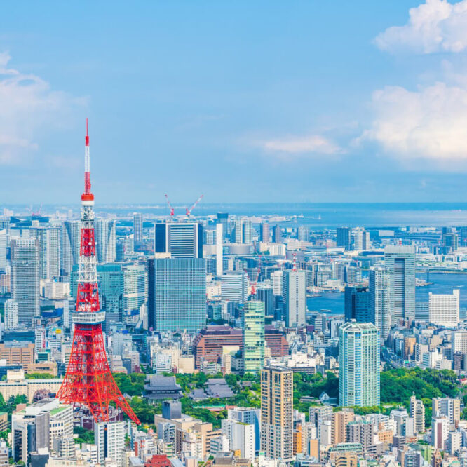東京タワーが見える街並み
